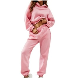 Cindysus Women s Plus Size Two Piece Sweatsuit Hoodie Jogger Set Navy Blue 4XL Walmart