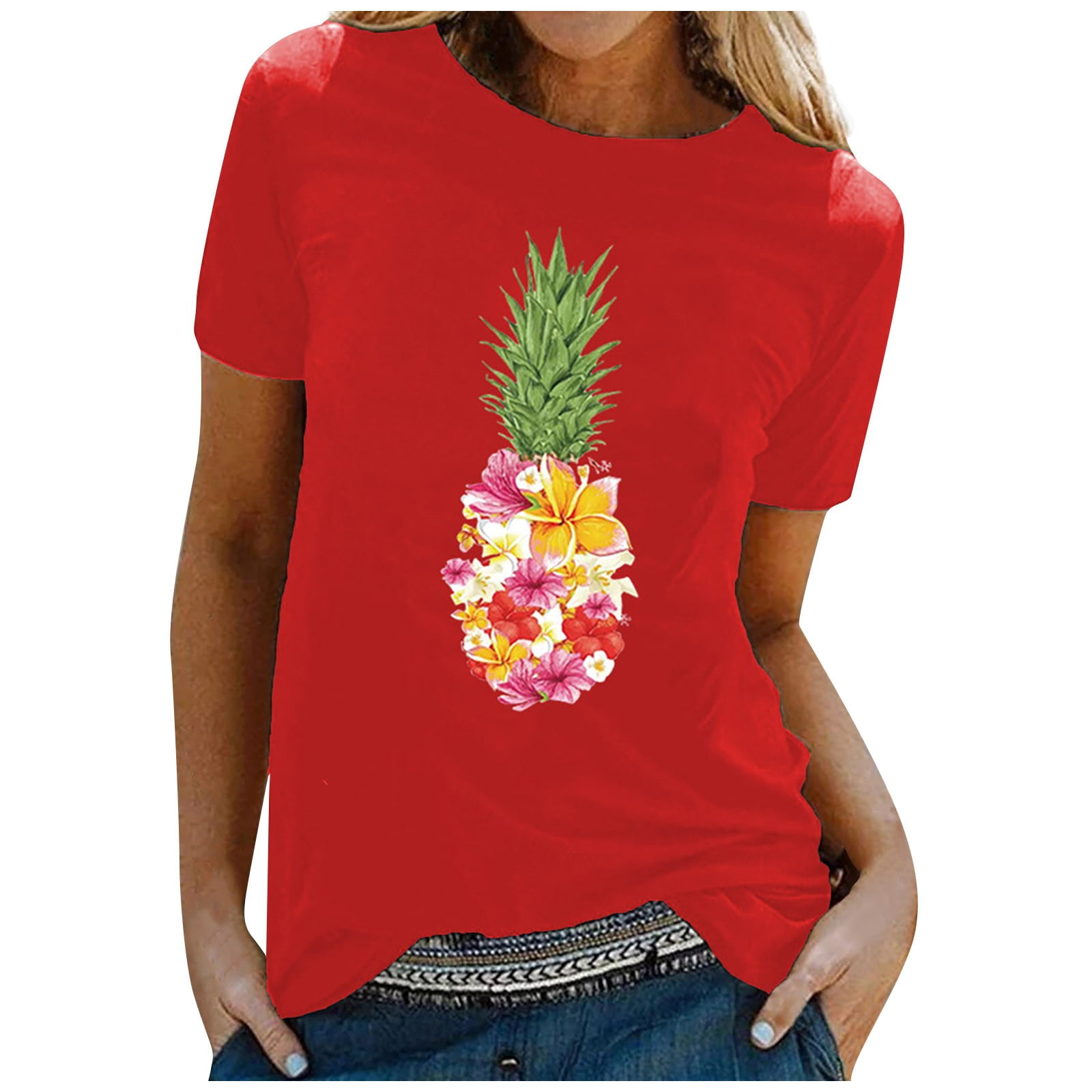 Amtdh Women s T Shirts Short Sleeve Crewneck Tunic Tops For Women Y2K amtdh-women-s-t-shirts-short-sleeve-crewneck-tunic-tops-for-women-y2k