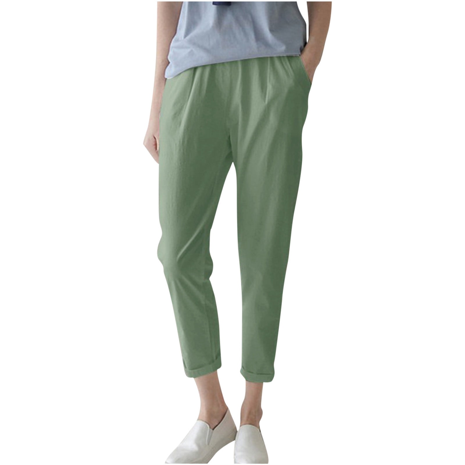 Amtdh Women's Trendy Parachute Pants Clearance Cotton And Linen Lounge ...