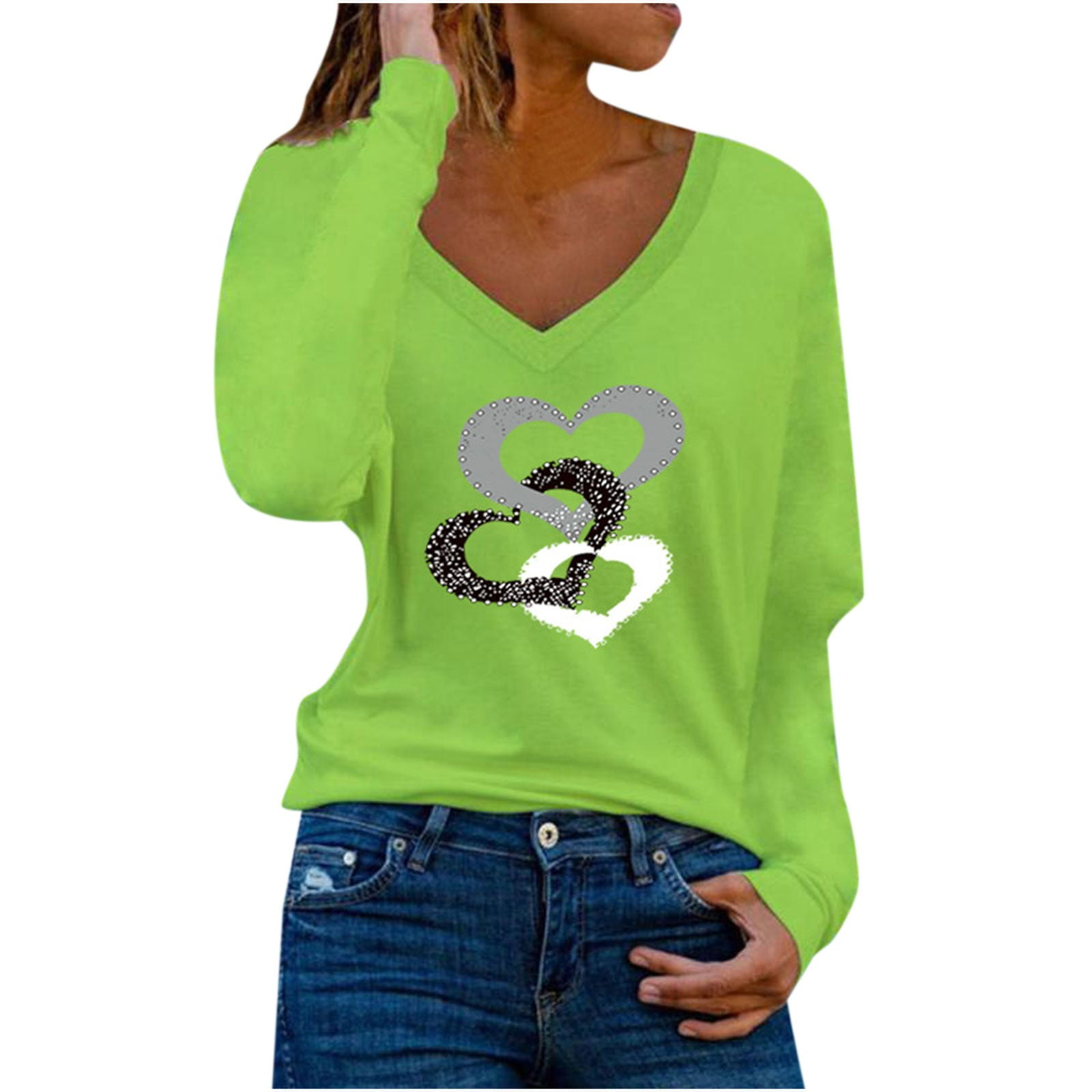 Amtdh Womens Shirts Valentine's Day Print Gifts for Girlfriends