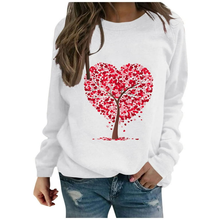 Amtdh Womens Clothes Y2K Clothes Raglan Valentine's Day Print Tee Shirts  Gifts for Girlfriends Casual Sweatshirts Crewneck Long Sleeve Shirts for  Women Oversized Tops for Girls White M 