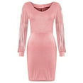 thumbnail image 1 of Amtdh Womens Dresses Casual Sexy Clothes Pullover Long Sleeve Crewneck Dress for Women Solid Color Sexy Formal Gowns Party Office Dress for Women Summer Dresses for Women Pink L, 1 of 3