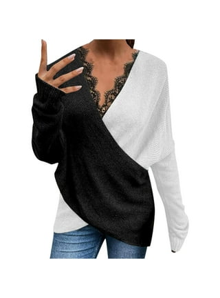 Amtdh Womens Tops Crewneck Oversized Tops for Women Long Sleeve
