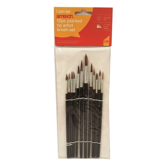 Amtech Artist Brush Set 12pk