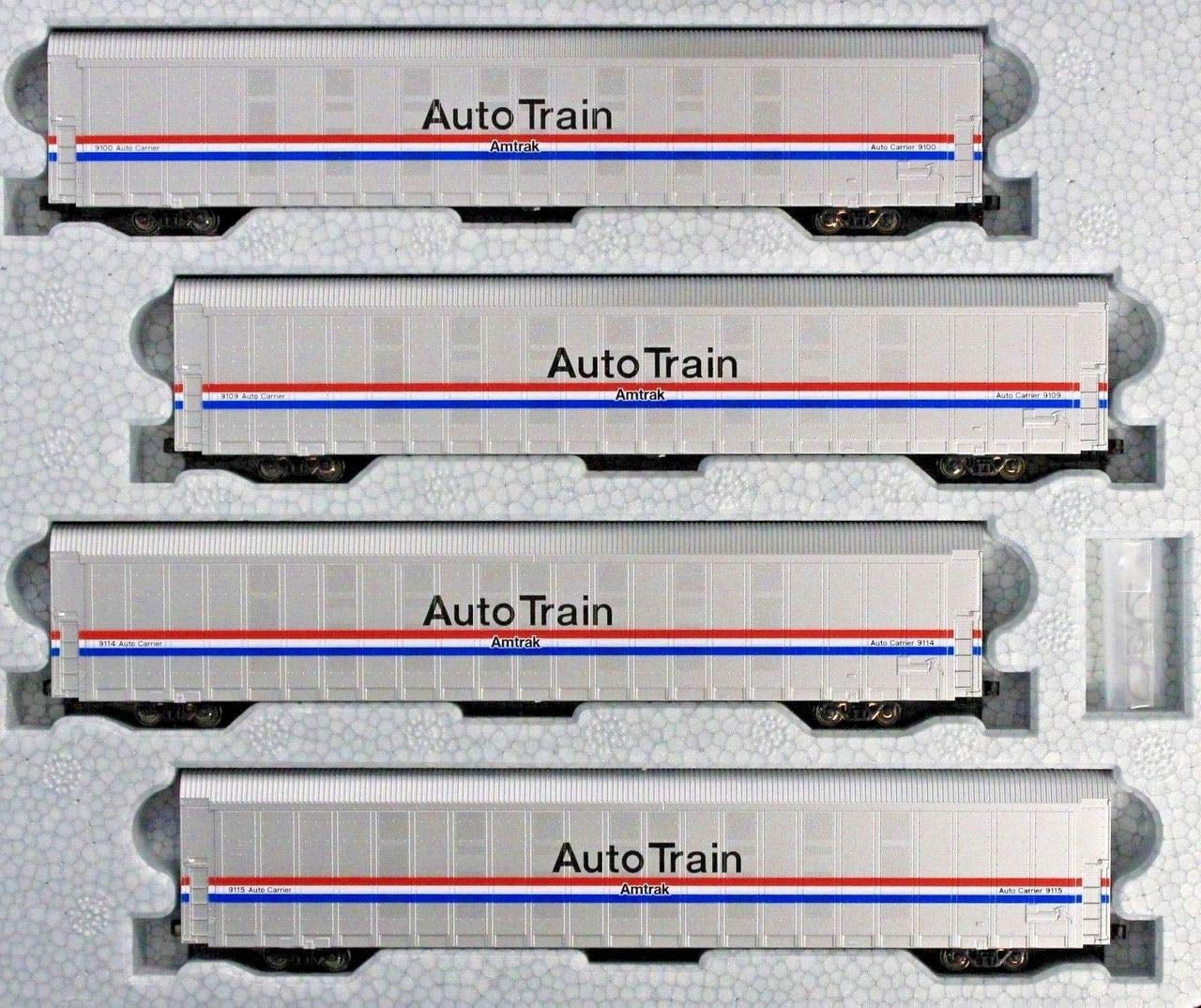 Amtrak Auto Rack Kato 106-5508 N Amtrak Autorack Phase III Auto Train Set #2 (Set of 4 ...