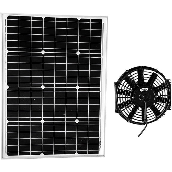 Amtrak Solar's Powerful 50-Watt with 12 inch Solar Attic Fan Quietly Cools and Ventilates your house, garage or RV and protects against moisture build-up Waterproof Plug & Play