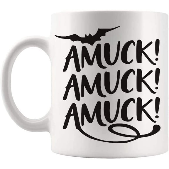 Amuck Amuck Amuck Mug, Hocus Pocus Mug, Witch Mug, Holloween Mug, 11 Oz Novelty Coffee Mug/Cup, White