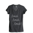 thumbnail image 1 of Amuck Amuck Women's Fashion Relaxed V-Neck T-Shirt Tee Charcoal Grey X-Large, 1 of 3