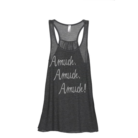 Amuck Amuck Women's Fashion Sleeveless Flowy Racerback Workout Yoga Tank Top Charcoal Grey 2X-Large