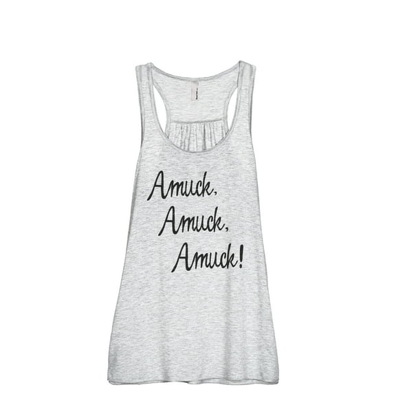 Amuck Amuck Women's Fashion Sleeveless Flowy Racerback Workout Yoga Tank Top Sport Grey Large