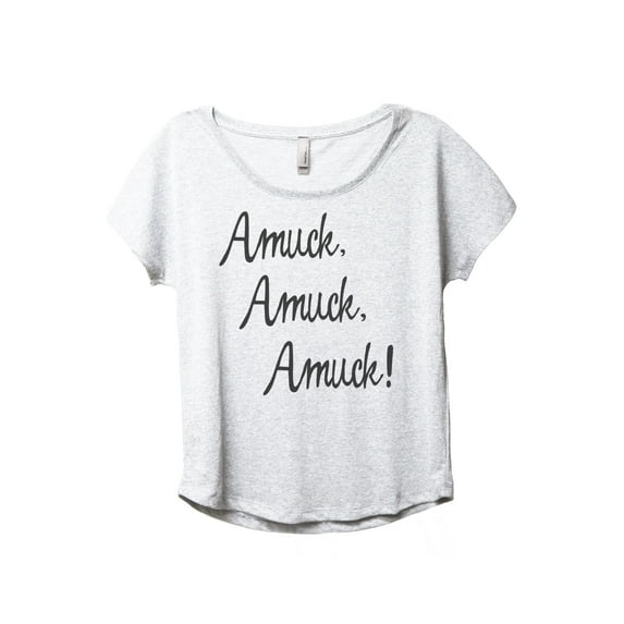 Amuck Amuck Women's Fashion Slouchy Dolman T-Shirt Tee Heather White 3X-Large