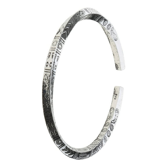 Amulet for Men Cuff Bangle Alloy Men Jewelry Gift -Runes Open Wristband