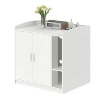 Amunrbrek Large Cabinet for Self-Cleaning Cat Litter Box with Dog-Proof Shelf, White