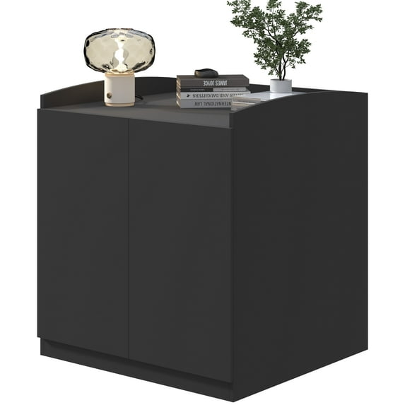 Amunrbrek Modern Tall Cat Litter Box Enclosure for Automatic Self-Cleaning Box, Black