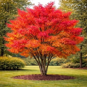 Amur Maple Tree Live Plants (Acer ginnala) – Brilliant Red Fall Foliage – Hardy Ornamental Landscape Tree – Fast Growing Compact Maple – Well Rooted Starter Sapling (5 Trees)