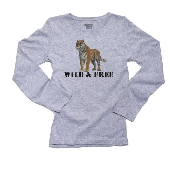 Amur Tiger - Endangered - Wild & Free Women's Long Sleeve Grey T-Shirt
