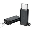 thumbnail image 1 of Amurx Lightning Female to USB C Adapter, 2 Pack, Black, Charging and Sync, for Type C Phones and Tablets Including iPhone iPad and Android Devices, Not for Audio OTG, 1 of 8