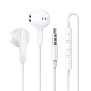 Amurx Wired Earbuds with Mic, in-Ear Earphones Headphones, HiFi Stereo, Powerful Bass & Crystal Clear Audio, Compatible with iPhone, iPad, Android, Computer Most with 3.5mm Jack (White 511)