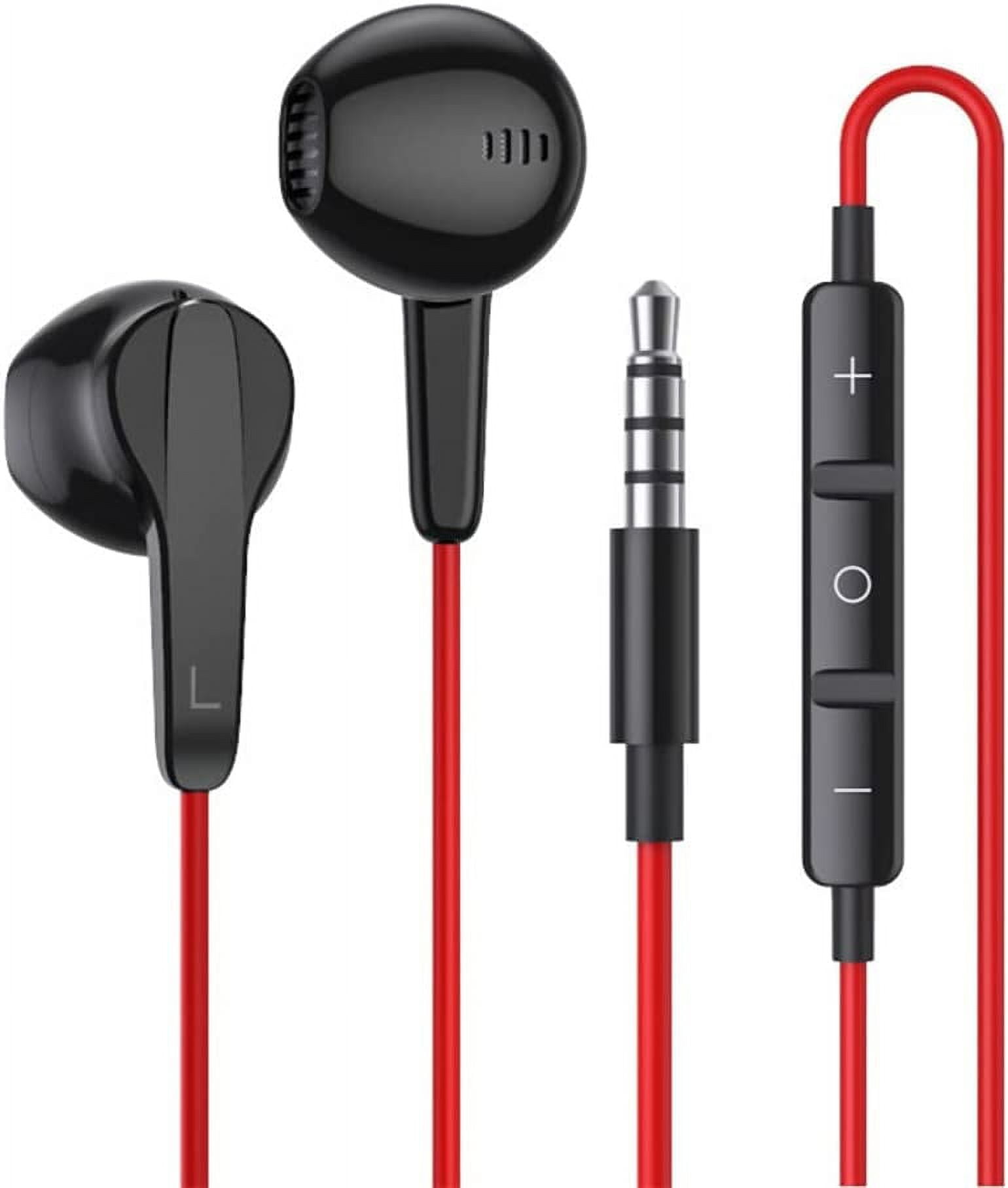 Kamon Wired Earbuds with Mic HiFi Stereo In Ear Headphones Powerful Bass Crystal Clear Audio Compatible with iPhone iPad Android Computer 3.5mm Jack Black 511 Walmart