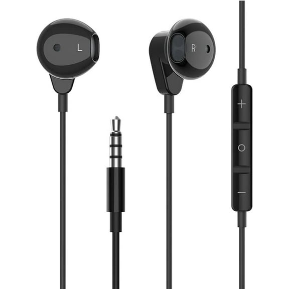 Kamon Wired Earbuds with Mic, in-Ear Earphones Headphones, HiFi Stereo, Powerful Bass & Crystal Clear Audio, Compatible with iPhone, iPad, Android, PC Laptop Most with 3.5mm Jack (Black 518)