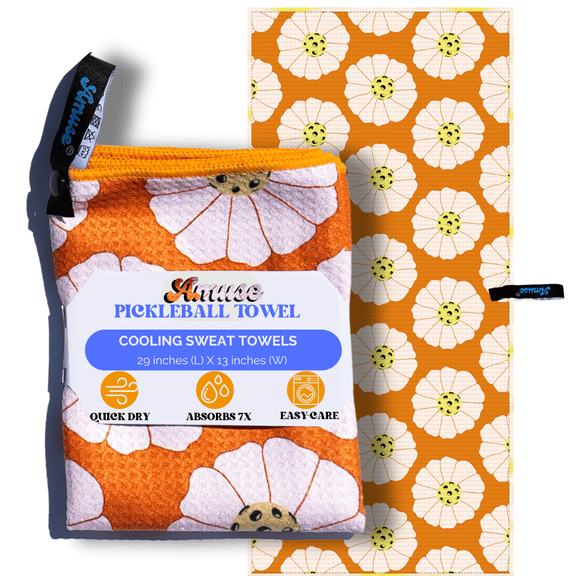 Amuse Pickleball Towel -  Fun Microfiber Sweat Towels with Hanging Clip - Perfect Pickleball Gifts and Pickleball Accessories for Men and Women- Athletic Sweat Towels with Ball and Pickle Designs