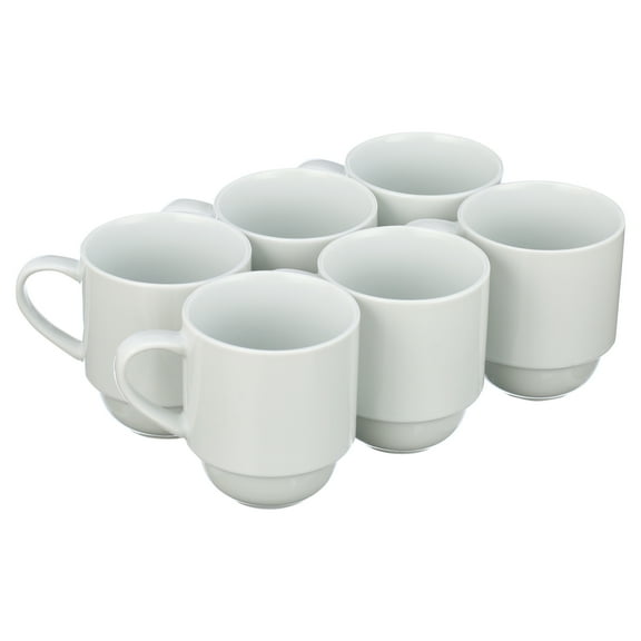 Amuse- Professional Barista Classic Stackable Mug- Set of 6 (11 oz)