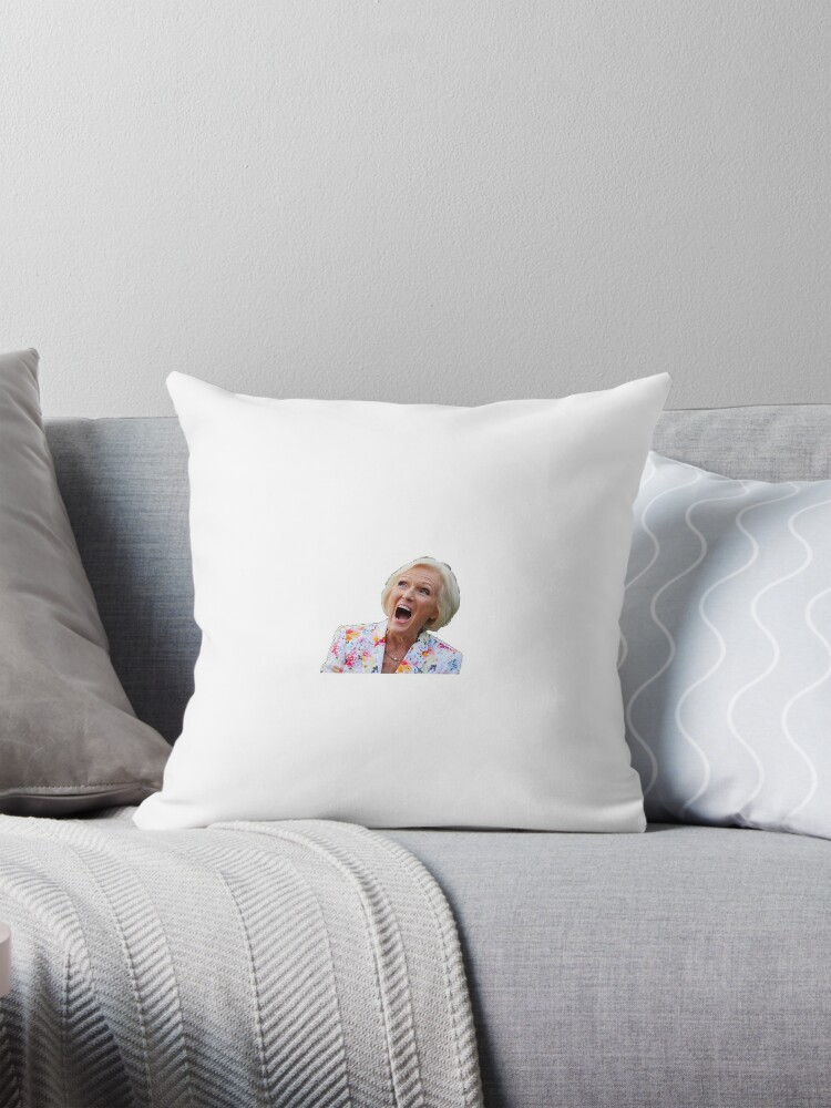 Amused Mary Berry sticker from the great british bake off Throw Pillow