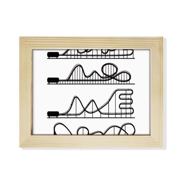 Amusement Park Black Roller Coaster Outline Desktop Photo Frame Picture Art Decoration Painting 6x8 inch
