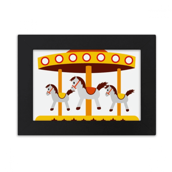 Amusement Park Color Carousel Illustration Desktop Photo Frame Ornaments Picture Art Painting