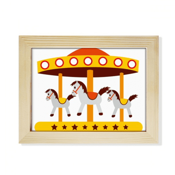 Amusement Park Color Carousel Illustration Desktop Photo Frame Picture Art Decoration Painting 6x8 inch