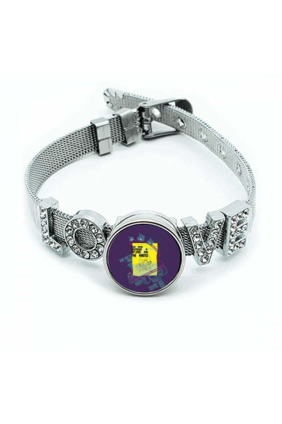 Amusement Park Facilities Roller Coaster Bracelet Wristband Crystal Love Adjustable Bangle