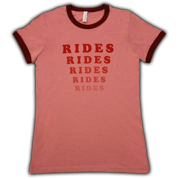 Amusement Park Rides Rides Rides Washed Red Juniors T-Shirt