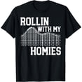 thumbnail image 1 of Amusement Park Shirt Rollin With My Homies Roller Coaster T-Shirt, 1 of 3