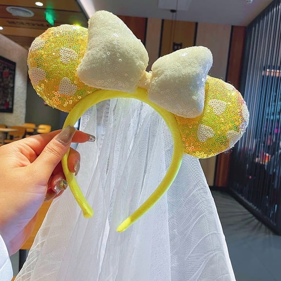 Amusement Park Themed Bow Headbands – Deluxe Sequin Mickey-Style Ear Headbands for Women, Cosplay & Party Hair Accessories (Mix & Match, Min. 3 pcs)