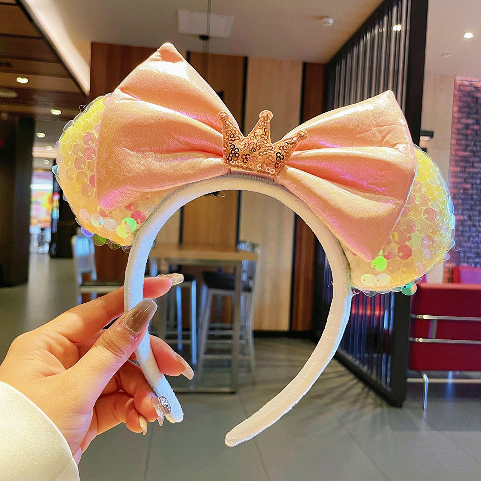 Amusement Park Themed Bow Headbands – Deluxe Sequin Mickey  display picture 3