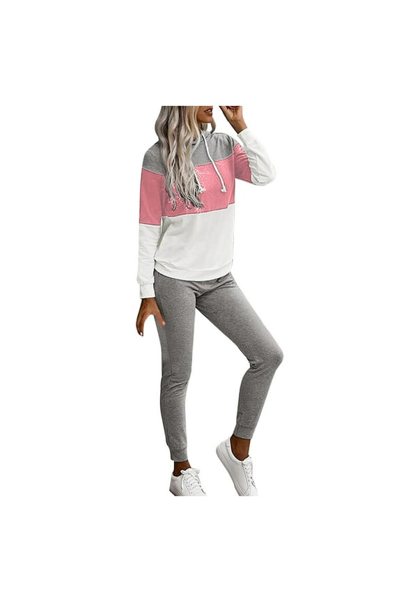 2 Piece Sets for Women Long Sleeve Sweatshirt Pullover Hoodies Tops and Pants Sweatsuit Sets Workout Lounge Suits Two Piece Sets for Vacation Walking Work Going Out