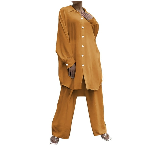 Amvlyk 2 Piece Sets for Women Long Sleeve Sweatshirt Pullover Long Sleeve Tops and Elastic Waist Pants with Pockets Sweatsuit Sets Workout Lounge Suits Two Piece Sets for Business Work Travel