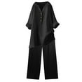 thumbnail image 1 of Xugsiok 2 Piece Sets for Women Summer Long Sleeve Loose Top Sweatsuit Shorts Sets Jogger Tracksuit Sets Casual Workout Outfits Fashion Two Piece Sets for Vacation Beach Travel Outfits, 1 of 8