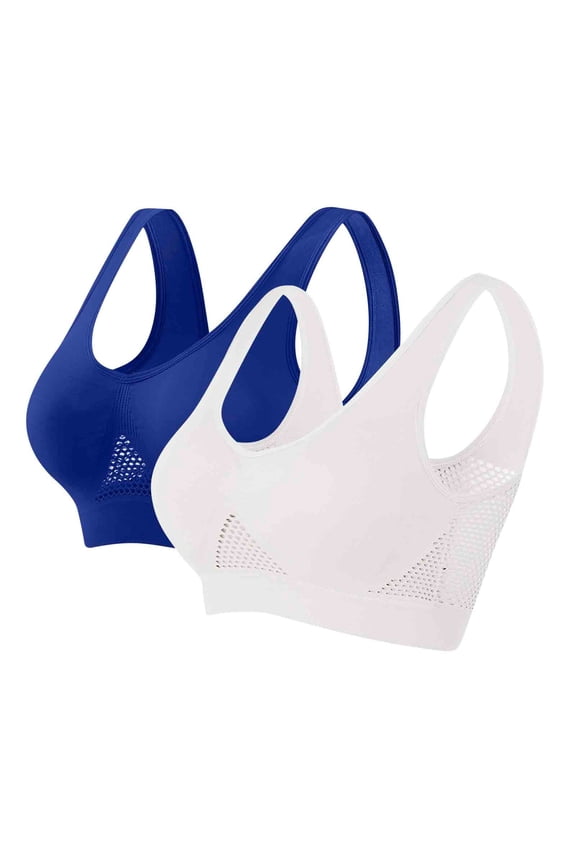 2PC Sports Bra for Women No Underwire Lifting Push Up Yoga Bra Seamless Soft High Impact Workout Bra Full Coverage Supportive Bra Comfort Breathable Everyday Bras for Running Yoga