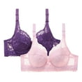 thumbnail image 1 of Amvlyk 2Pc Minimizer Bras for Women Underwire Comfort Push Up Bras with Adjustable Shoulder Straps Supportive Tshirt Bra Seamless Lightly Smoothing Everyday Bras, 1 of 2