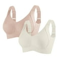 thumbnail image 1 of Amvlyk 2Pc Sports Bra for Women Wireless Breathable Seamless Fashion Bralette Soft Lightweight T-Shirt Bra Stretch Everyday Bras Flexible Invisible Under Bras for Gym Workout Exercise Running, 1 of 8