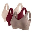 thumbnail image 1 of Xugsiok 3Pc Sports Bra for Women High Support Breathable Seamless Bralette with Adjustable Straps Soft Lightweight Stretch Everyday Bras Flexible Invisible Under Bras for Gym Workout Exercise Running, 1 of 8