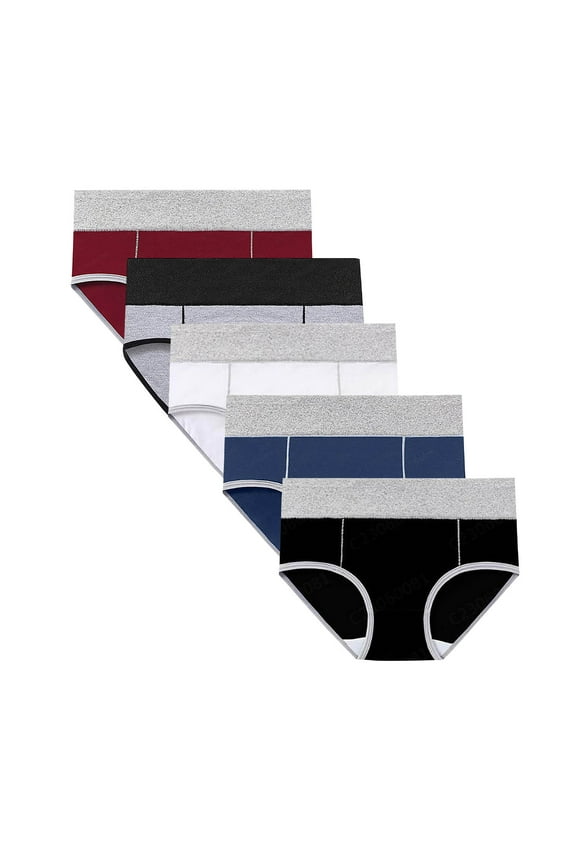 Xugsiok 5PC Cotton Underwear for Women Buff Lifting Seamless Panties Lightweight Soft Strech Ladies Briefs Workout Breathable No Show Panties Comfortable Bikini Underwears for Ladies Everyday Wear