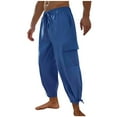 thumbnail image 1 of Xugsiok Athletic Pants for Men Elastic Waist Solid Drawstring Loose Running Pants with Pockets Fashion Sports Activewear Hiking Pants Breathable Basketball Tennis Workout Pants for Walking Gym, 1 of 8
