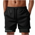 thumbnail image 1 of Xugsiok Athletic Shorts for Men Elastic Waist Solid Drawstring Running Shorts with Pockets Basketball Lightweight Sports Breathable Workout Shorts Gym Tennis Activewear Hiking Shorts, 1 of 10