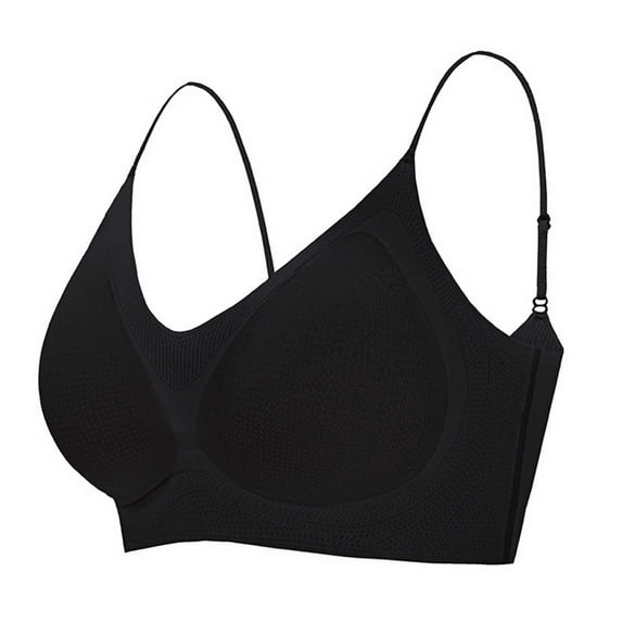 Amvlyk Bras for Women Wireless Convertible Push Up Bra Soft Breathable Seamless Spaghetti Strap Bras Full Coverage Comfortable Everyday Bra for Workout Walking Activewear Sleep