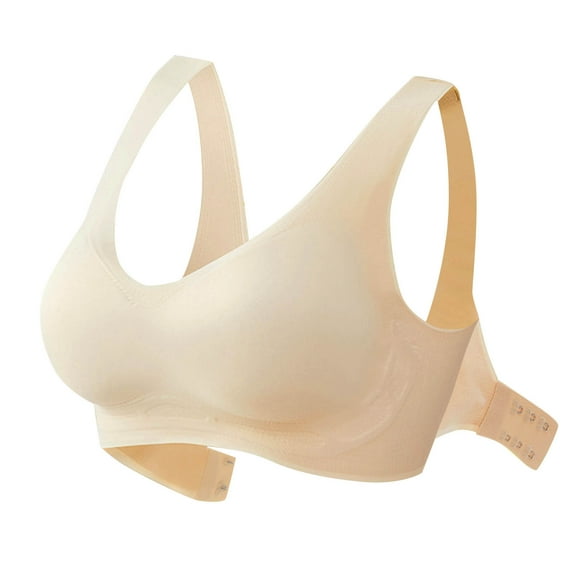 Amvlyk Bras for Women Wireless Push Up Bra Back Buckle Widened Soft Breathable Seamless Comfortable Fashion Everyday Bra for Workout Walking Activewear Sleep