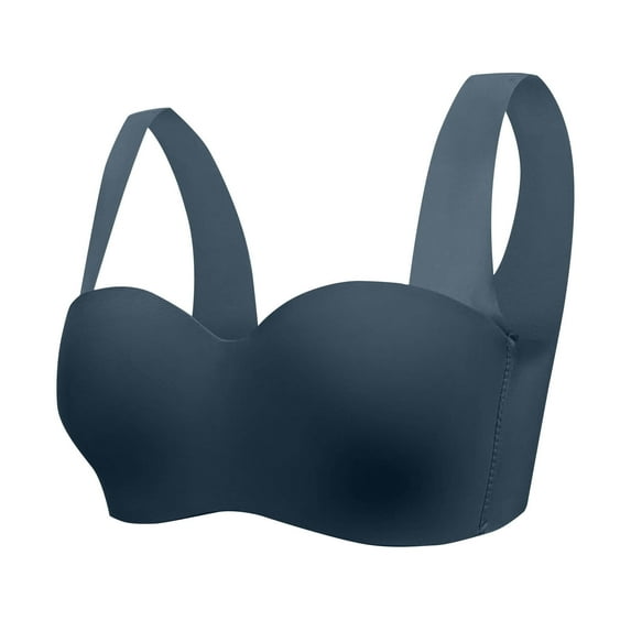 Amvlyk Bras for Women Wireless Push Up Wide Shoulder Straps Bra Soft Breathable Seamless Sports Bra Smooth Comfortable Fashion Bc Cup Everyday Bra for Workout Walking Activewear Sleep