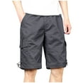 thumbnail image 1 of Amvlyk Cargo Shorts for Men Elastic Waist Button Down Knee-Length Running Shorts with Zipper Pockets Lightweight Casual Hiking Shorts Classic Athletic Shorts for Outdoor Camping Fishing Travel, 1 of 8