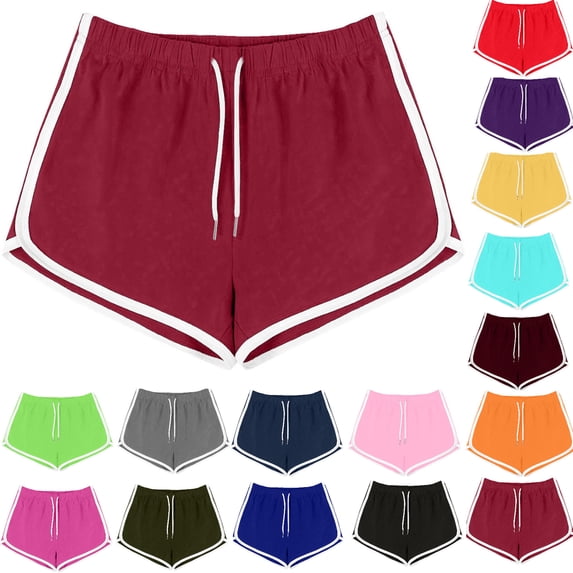 Xugsiok Dolphin Shorts for Women Summer Booty Athletic Gym Sports Shorts for Yoga Running Soft Comfy Plus Size Workout Shorts Breathable Elastic Drawstring Shorts